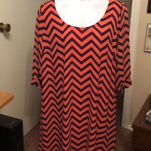 NWOT Heart Soul 3x orange/black chevron dress